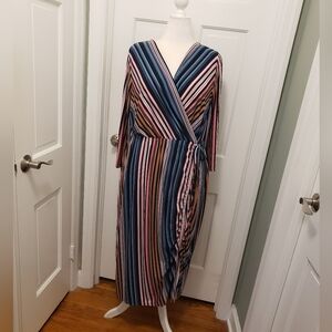 NWT Lane Bryant Women's Surplice Neck Side-Ruched Dress Size 18/20 Ret. $89.95